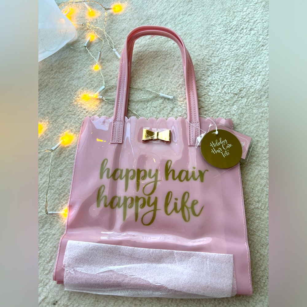 BNWT Pink Shopping Tote with Golden Bow